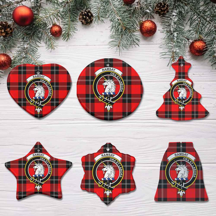 Scottish Ramsay Clan Crest Tartan Ceramic Ornament All Tartan Plaid