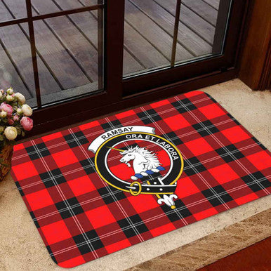 Scottish Ramsay Clan Crest Tartan Door Mat Tartan Plaid 1