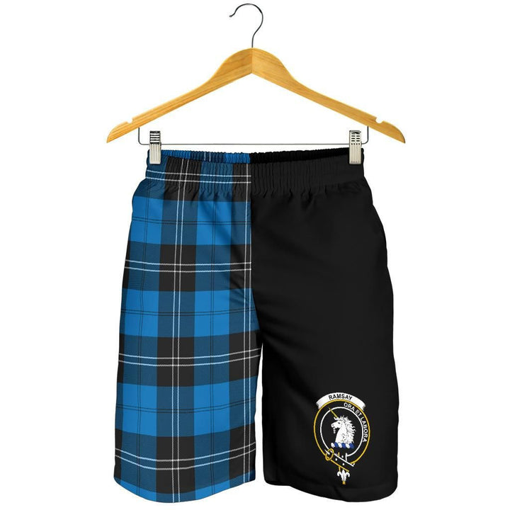 Scottish Ramsay Clan Crest Tartan Half of Me Men's Shorts