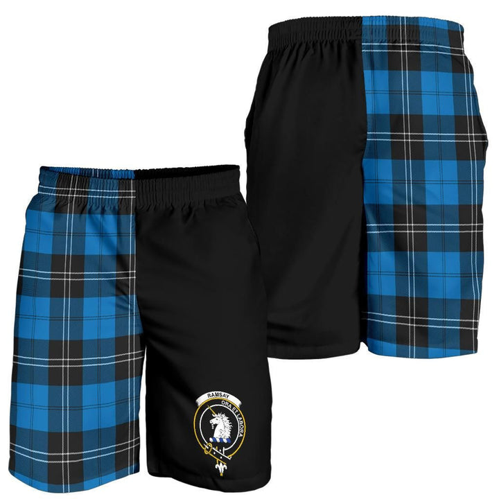 Scottish Ramsay Clan Crest Tartan Half of Me Men's Shorts