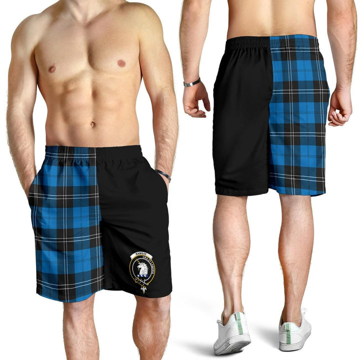 Scottish Ramsay Clan Crest Tartan Half of Me Men's Shorts