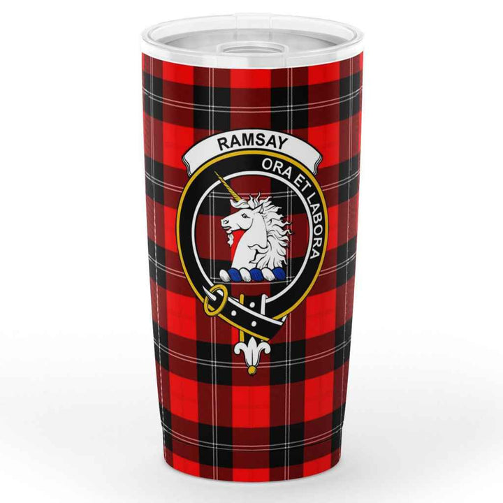 Scottish Ramsay Clan Crest Tartan Insulated Tumbler Tartan Plaid 1