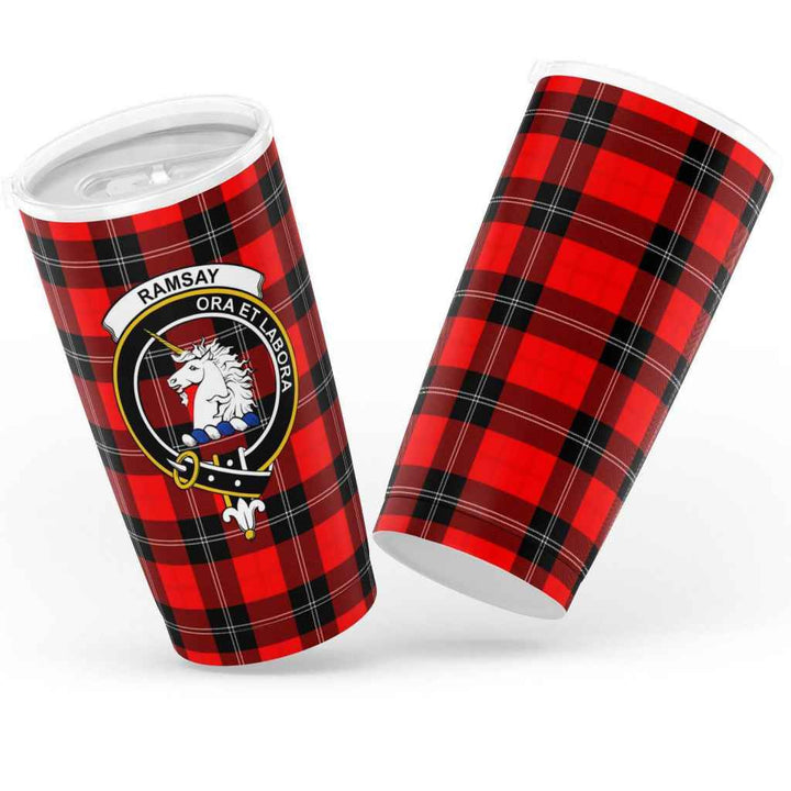 Scottish Ramsay Clan Crest Tartan Insulated Tumbler Tartan Plaid 3