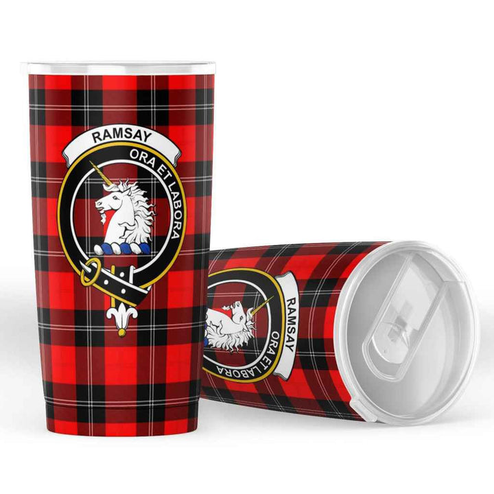 Scottish Ramsay Clan Crest Tartan Insulated Tumbler Tartan Plaid 4