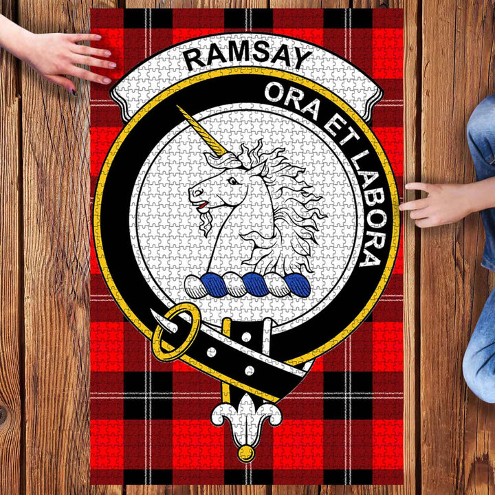 Scottish Ramsay Clan Crest Tartan Jigsaw Puzzle 3