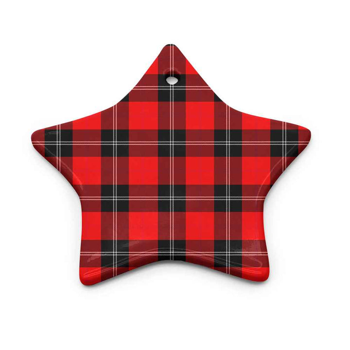 Scottish Ramsay Modern Clan Tartan Ceramic Ornament Star Shape Tartan Plaid