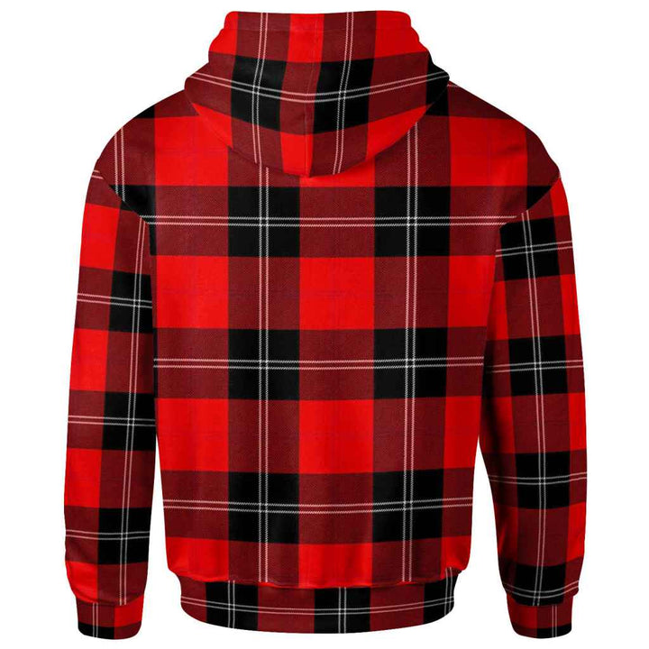 Scottish Ramsay Modern Clan Tartan Hoodie Back Side Tartan Plaid