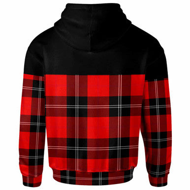 Scottish Ramsay Modern Clan Tartan Hoodie - Horizontal Style Back Side Tartan Plaid