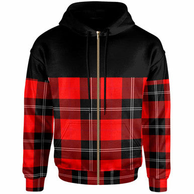 Scottish Ramsay Modern Clan Tartan Hoodie - Horizontal Style Zip Tartan Plaid