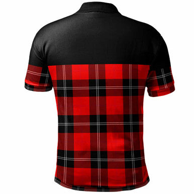 Scottish Ramsay Modern Clan Tartan Polo Shirt - Horizontal Style Back Side Tartan Plaid