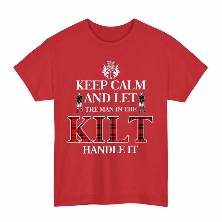 Scottish Ramsay Modern Clan Tartan T-Shirt - Keep Calm Tartan Plaid Red Color