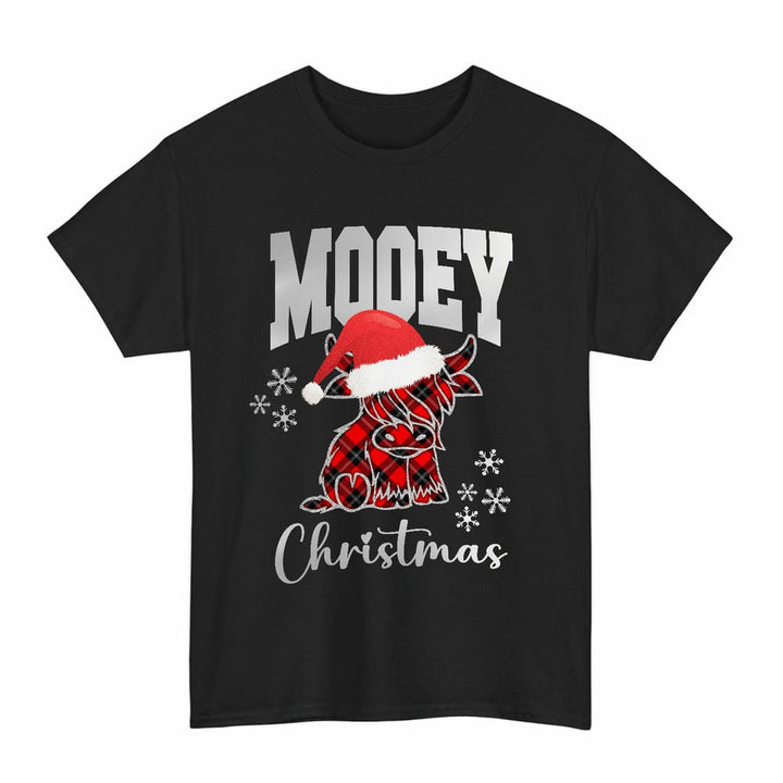 Scottish Ramsay Modern Clan Tartan T-Shirt - Mooey Christmas Tartan Plaid Black Color