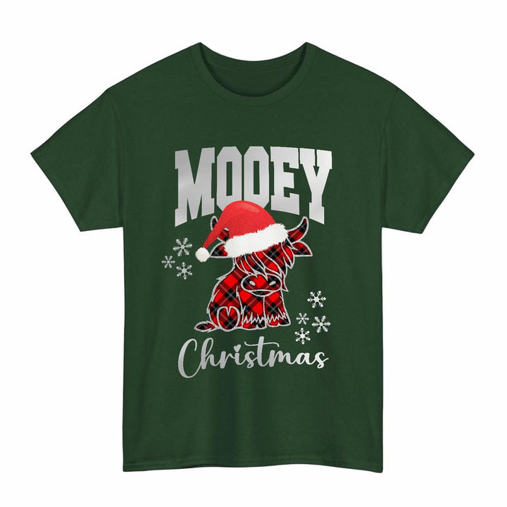 Scottish Ramsay Modern Clan Tartan T-Shirt - Mooey Christmas Tartan Plaid Forest Green Color