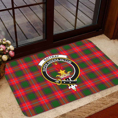 Scottish Rattray Clan Crest Tartan Door Mat Tartan Plaid 1