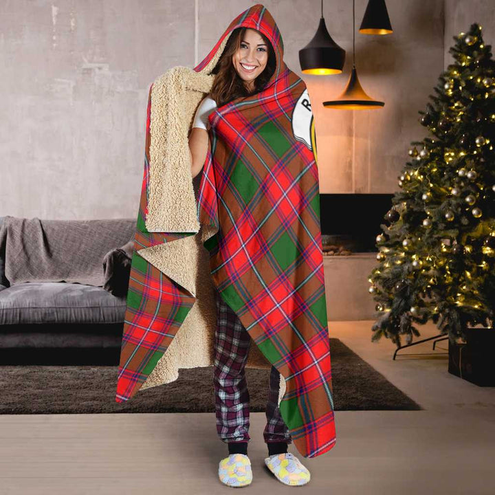 Scottish Rattray Clan Crest Tartan Hooded Blanket Tartan Plaid 6
