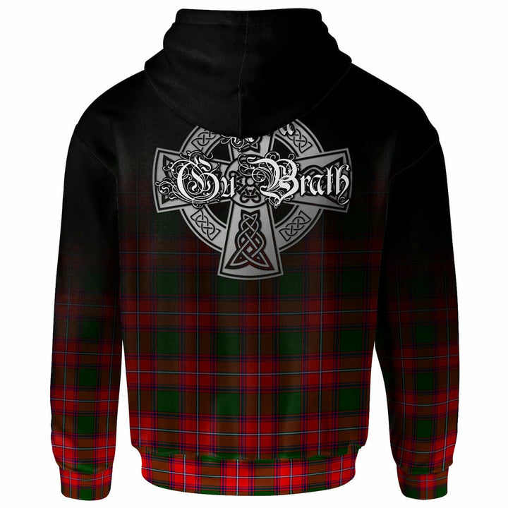 Scottish Rattray Clan Crest Tartan Hoodie - Alba Gu Brath Family Crest Celtic Inspired Back Side Tartan Plaid