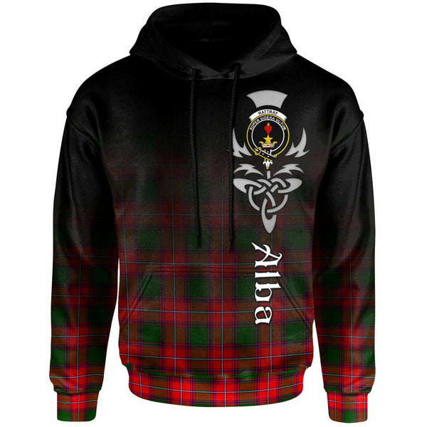 Scottish Rattray Clan Crest Tartan Hoodie - Alba Gu Brath Family Crest Celtic Inspired Front Side Tartan Plaid