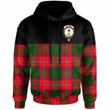 Scottish Rattray Clan Crest Tartan Hoodie - Horizontal Style Front Side Tartan Plaid
