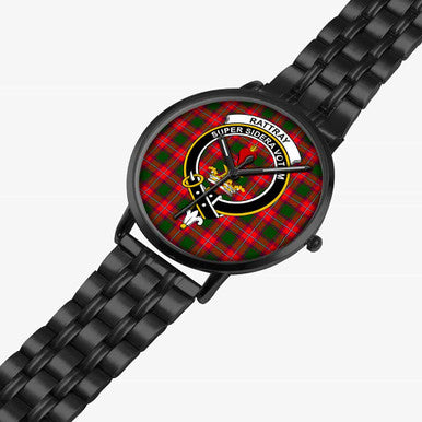 Scottish Rattray Clan Crest Tartan Instafamous Steel Quartz Watches Tartan Plaid Black 2