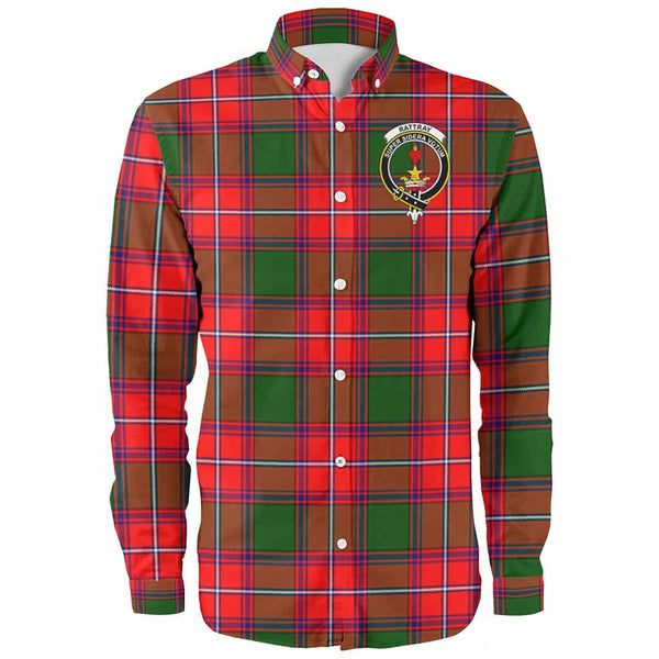 Scottish Rattray Clan Crest Tartan Long Sleeve Shirt Front Side Tartan Plaid