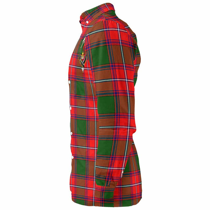 Scottish Rattray Clan Crest Tartan Long Sleeve Shirt Tartan Plaid