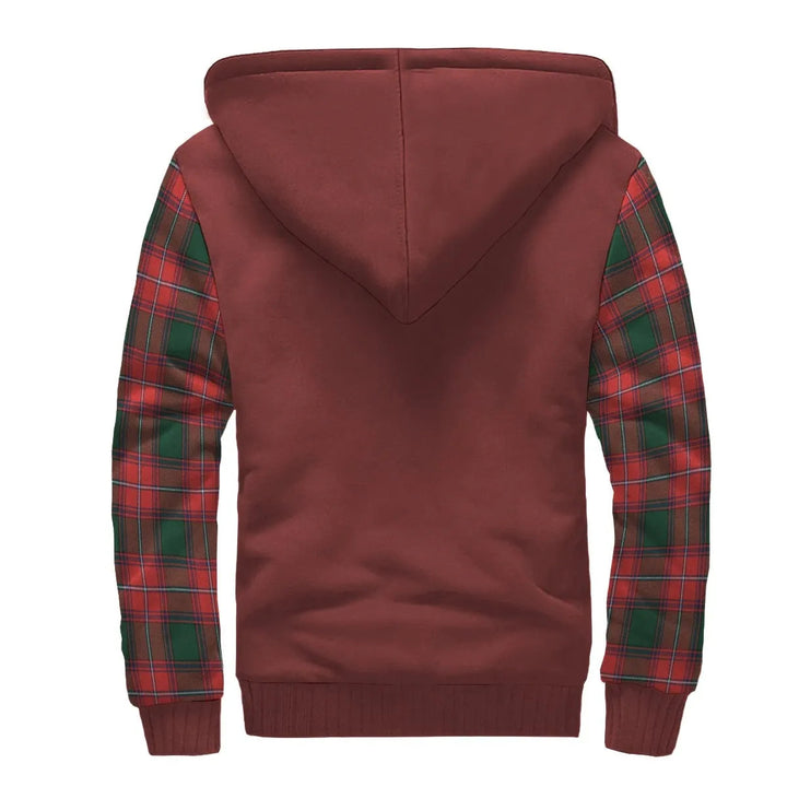 Scottish Rattray Clan Crest Tartan Plaid Sleeve Sherpa Hoodie