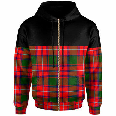 Scottish Rattray Modern Clan Tartan Hoodie - Horizontal Style Zip Tartan Plaid