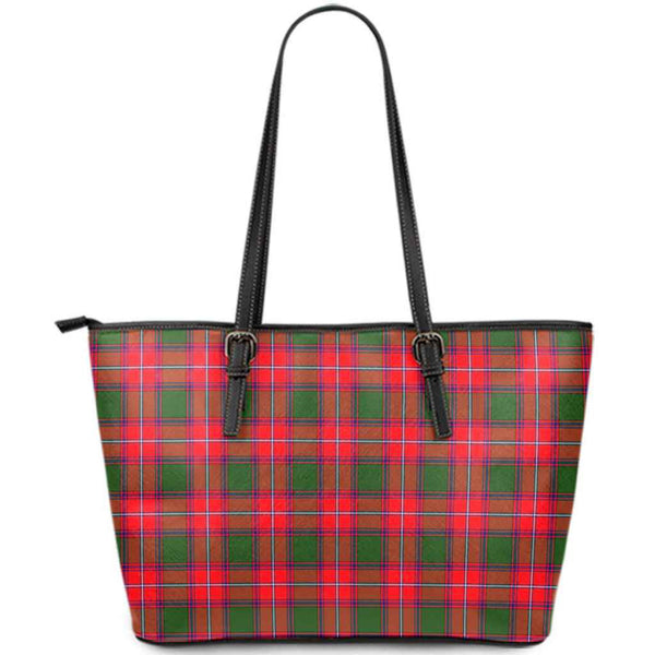 Scottish Rattray Modern Clan Tartan Leather Tote Tartan Plaid