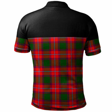Scottish Rattray Modern Clan Tartan Polo Shirt - Horizontal Style Back Side Tartan Plaid