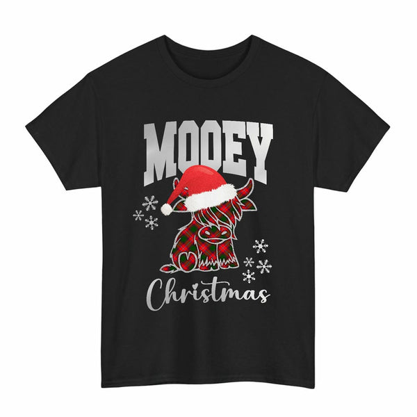 Scottish Rattray Modern Clan Tartan T-Shirt - Mooey Christmas Tartan Plaid Black Color