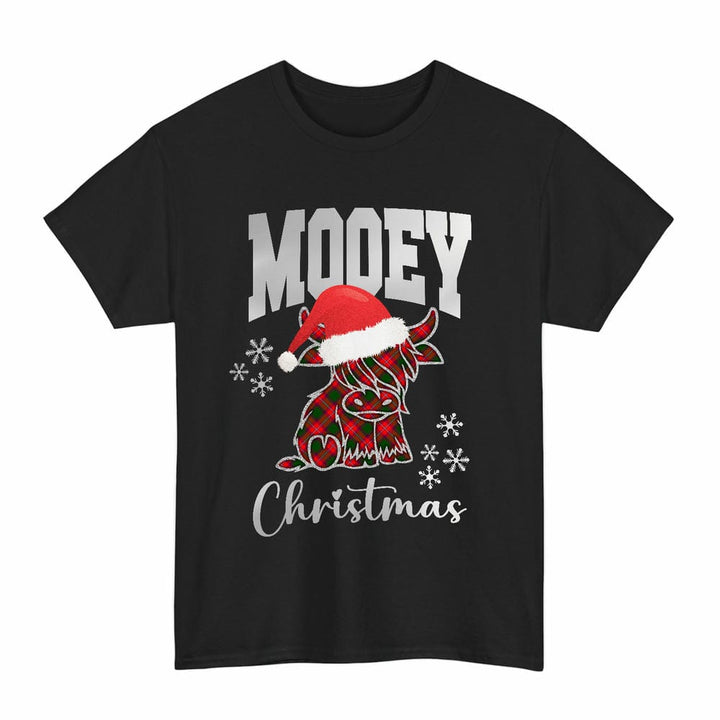 Scottish Rattray Modern Clan Tartan T-Shirt - Mooey Christmas Tartan Plaid Black Color