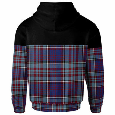Scottish RCAF Clan Tartan Hoodie - Horizontal Style Back Side Tartan Plaid