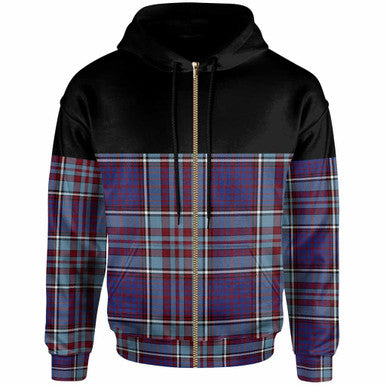 Scottish RCAF Clan Tartan Hoodie - Horizontal Style Zip Tartan Plaid