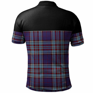 Scottish RCAF Clan Tartan Polo Shirt - Horizontal Style Back Side Tartan Plaid