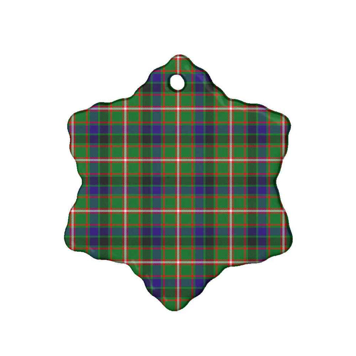 Scottish Reid Green Clan Tartan Ceramic Ornament Snow Flake Shape Tartan Plaid