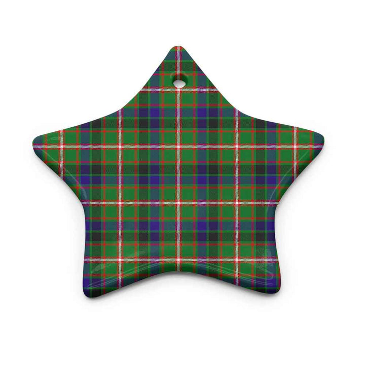 Scottish Reid Green Clan Tartan Ceramic Ornament Star Shape Tartan Plaid
