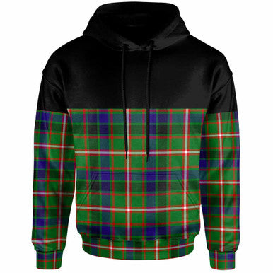 Scottish Reid Green Clan Tartan Hoodie - Horizontal Style Front Side Tartan Plaid