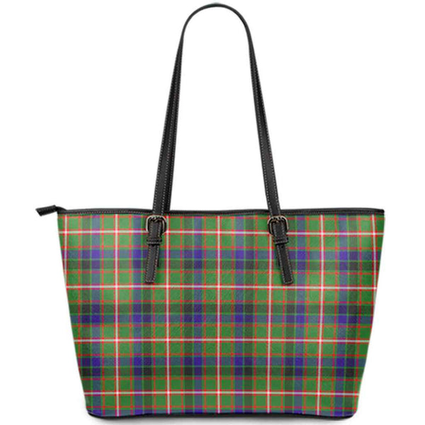 Scottish Reid Green Clan Tartan Leather Tote Tartan Plaid