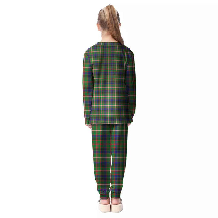 Scottish Reid Green Clan Tartan Pajama Set Kid Back Side Tartan Plaid