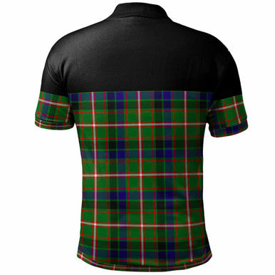Scottish Reid Green Clan Tartan Polo Shirt - Horizontal Style Back Side Tartan Plaid