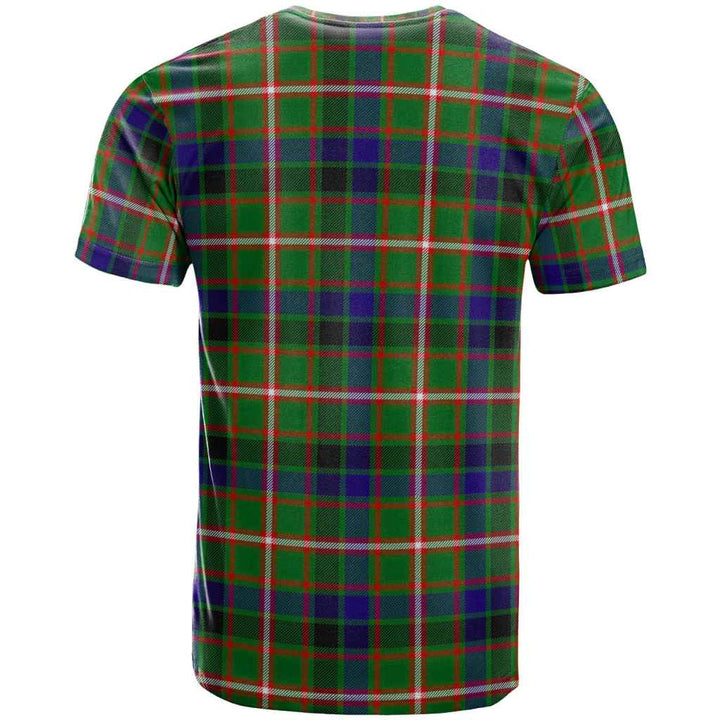 Scottish Reid Green Clan Tartan T-Shirt Back Side Tartan Plaid