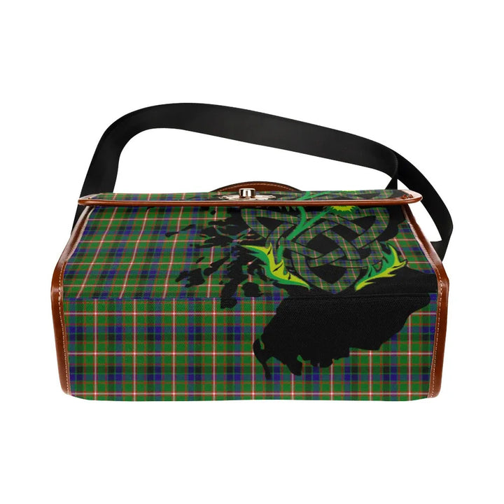 Scottish Reid Green Clan Tartan Waterproof Canvas Bag With Thistle Tartan Plaid 5