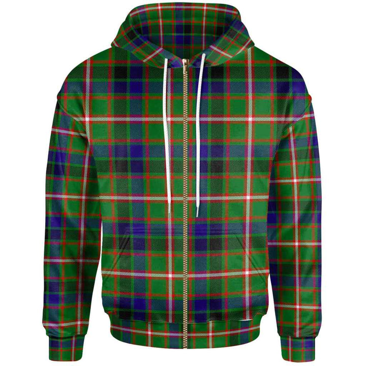 Scottish Reid Green Clan Tartan Hoodie Zip Tartan Plaid
