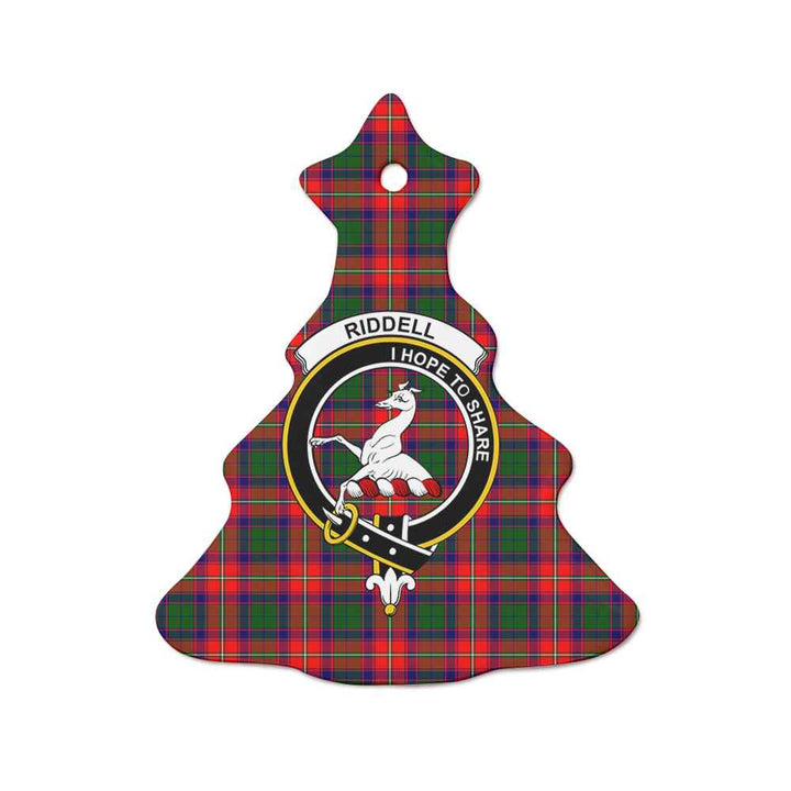 Scottish Riddell Clan Crest Tartan Ceramic Ornament Tree Shape Tartan Plaid