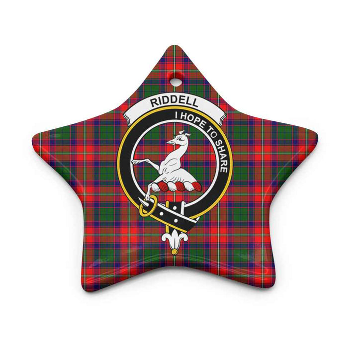 Scottish Riddell Clan Crest Tartan Ceramic Ornament Star Shape Tartan Plaid
