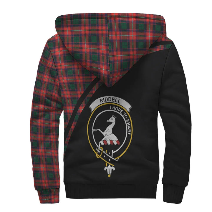 Scottish Riddell Clan Crest Tartan Curve Sherpa Hoodie