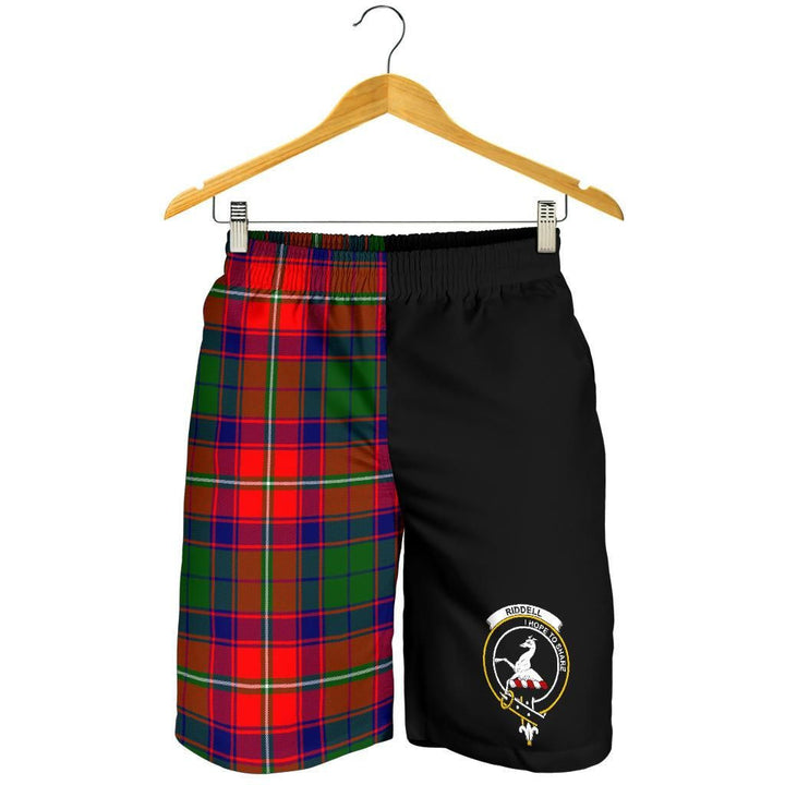 Scottish Riddell Clan Crest Tartan Half of Me Men's Shorts