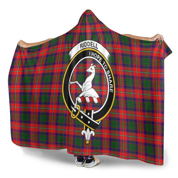 Scottish Riddell Clan Crest Tartan Hooded Blanket Tartan Plaid 3
