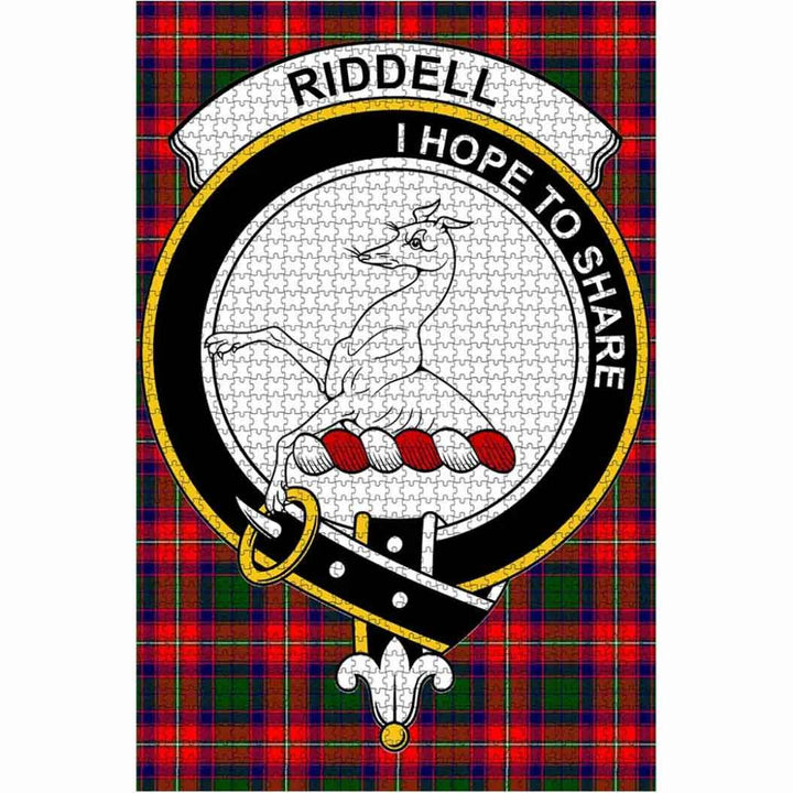 Scottish Riddell Clan Crest Tartan Jigsaw Puzzle 1