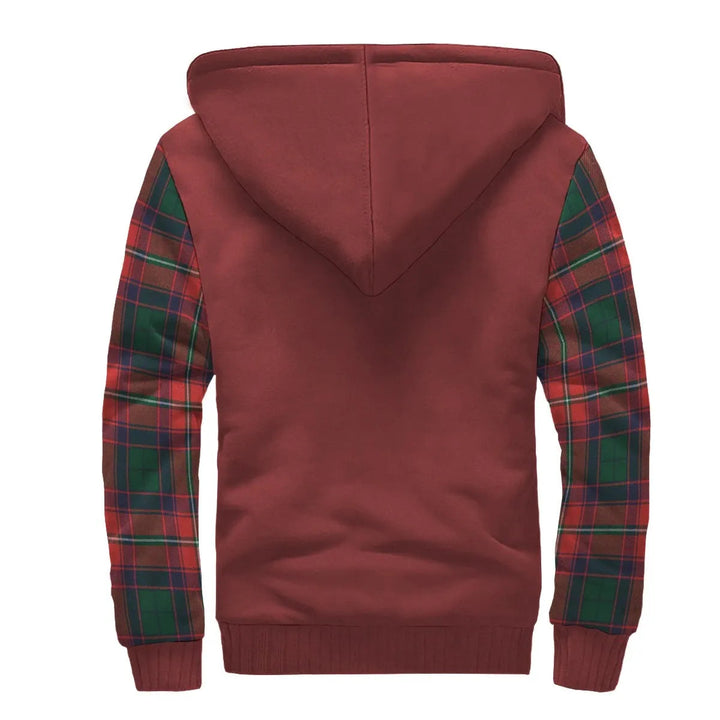 Scottish Riddell Clan Crest Tartan Plaid Sleeve Sherpa Hoodie